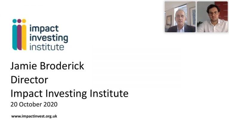 Jamie Broderick, Director of the Impact Investing Institute, speaks at the UK Investor Magazine Virtual Conference