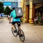 Coventry,,Uk,-,July,4,,2018:,Deliveroo,Driver,Is,Riding