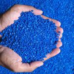Blue,Plastic,Grain,,Plastic,Polymer,Granules,hand,Hold,Polymer,Pellets,,Raw