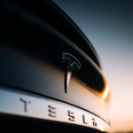 Riga,,Lv,-,Aug,27,,2019:,Tesla,Logo,At,The