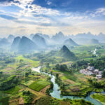 Landscape,Of,Guilin,,Li,River,And,Karst,Mountains.,Located,Near