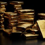 Stacks,Of,Pure,Gold,Bar,On,Dark,Background.,Represent,Business