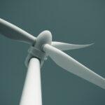Close up of wind turbine producing alternative energy